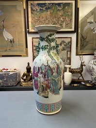 A Chinese famille rose vase, 19th C.