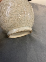 A Chinese qingbai vase with incised floral design, Song
