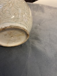 A Chinese qingbai vase with incised floral design, Song