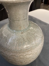A Chinese qingbai vase with incised floral design, Song