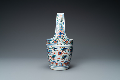 A Japanese wucai-style bucket for the Chinese market, Wanli mark, Republic
