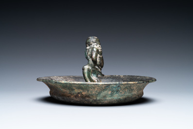 Een Romeinse bronzen 'sater' kom, wellicht 3/6e eeuw