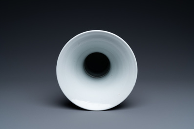A Chinese blue and white 'gu' vase, Chenghua mark, Kangxi