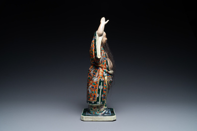 A Chinese famille verte figure of Zhongli Quan, 19/20th C.