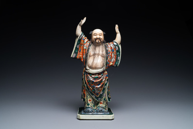 A Chinese famille verte figure of Zhongli Quan, 19/20th C.