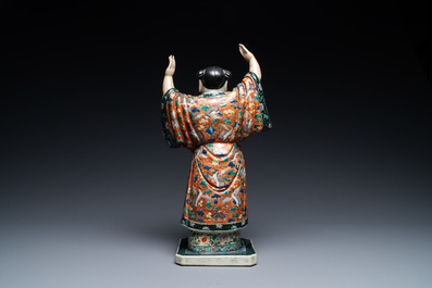 A Chinese famille verte figure of Zhongli Quan, 19/20th C.