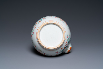 A Chinese famille rose 'Pompadour' kendi, Yongzheng/Qianlong