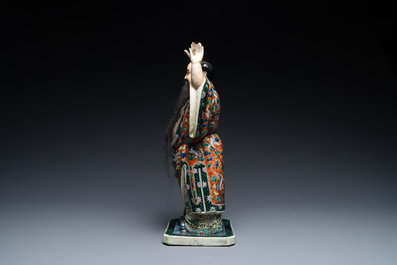 A Chinese famille verte figure of Zhongli Quan, 19/20th C.