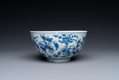 Een Chinese blauw-witte '100 jongens' kom, Transitie periode