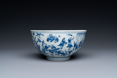 Een Chinese blauw-witte '100 jongens' kom, Transitie periode