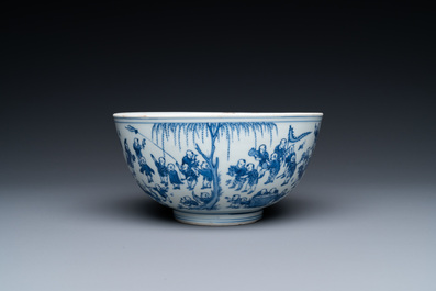 Een Chinese blauw-witte '100 jongens' kom, Transitie periode