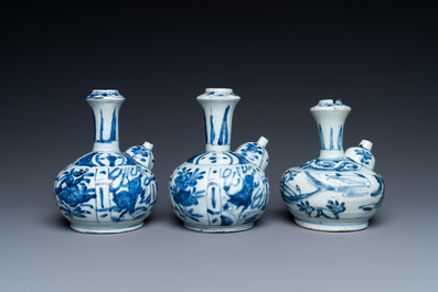 Three Chinese blue and white kendi, Wanli