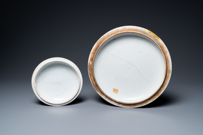 Three Chinese famille verte bowls, Transitional period and Kangxi