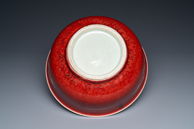 A Chinese monochrome sang de boeuf-glazed bowl, Qianlong