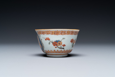 A Chinese verte-Imari cup and saucer for the Dutch market, Kangxi