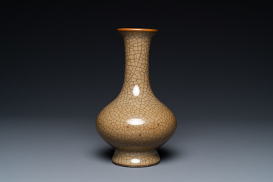 A Chinese crackle-glazed 'sanping' vase, Yongzheng/Qianlong