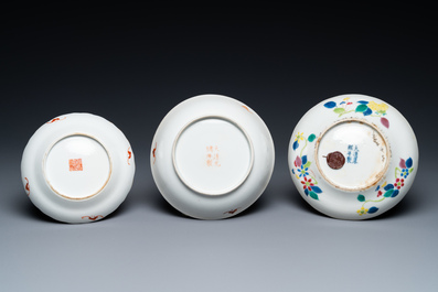 Three Chinese famille rose plates, Daoguang/Guangxu