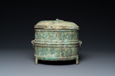 A Vietnamese bronze wine warming bowl and cover, Han-Viet, 1st C. BC/3rd C.