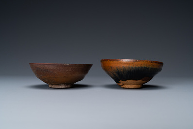 Two Chinese 'hare's fur' tea bowls, Song or later