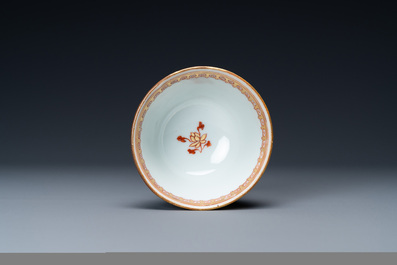 A Chinese verte-Imari cup and saucer for the Dutch market, Kangxi