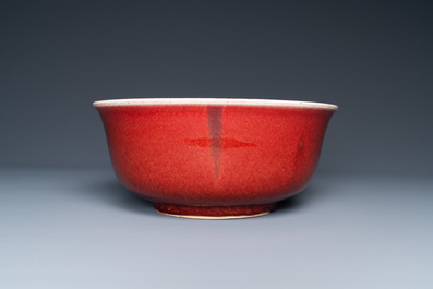 A Chinese monochrome sang de boeuf-glazed bowl, Qianlong