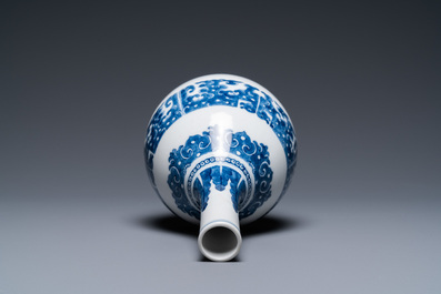 A Chinese blue and white bottle vase, Kangxi