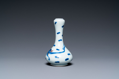 A Chinese blue, white and copper-red 'dragon' vase, Kangxi