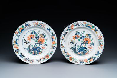 Three Chinese famille verte dishes, Kangxi