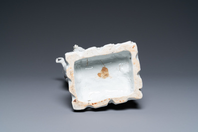 A Chinese Dehua blanc de Chine 'Magu and deer' group, illegible seal mark, Republic