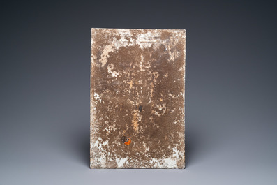 A Chinese famille rose '100 boys' plaque, 19th C.