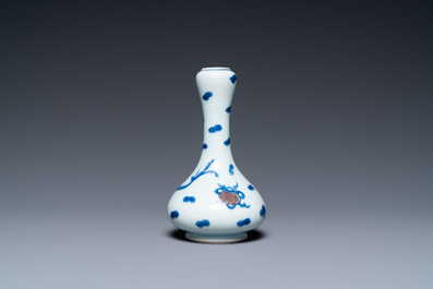 A Chinese blue, white and copper-red 'dragon' vase, Kangxi