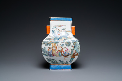 A Chinese famille rose 'immortals' vase, 19th C.