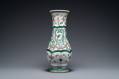 A large Chinese famille verte vase, Kangxi