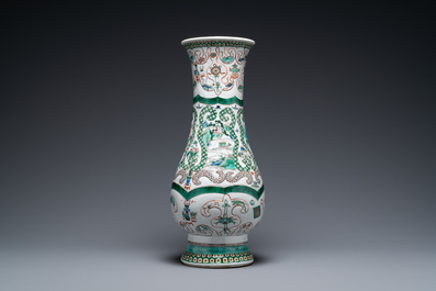 A large Chinese famille verte vase, Kangxi