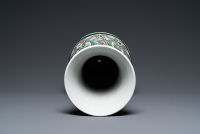 A large Chinese famille verte vase, Kangxi