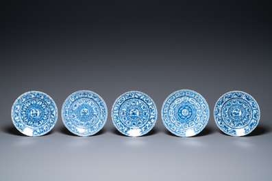 Dertien Chinese blauw-witte borden, Kangxi