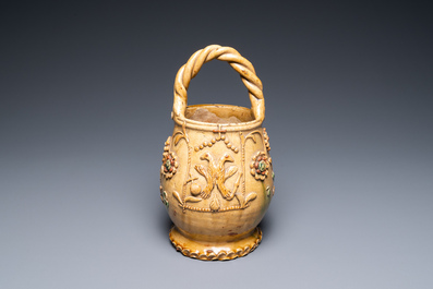 Een vuurkorfje in Torhouts aardewerk, Willemyns, gedateerd 1821