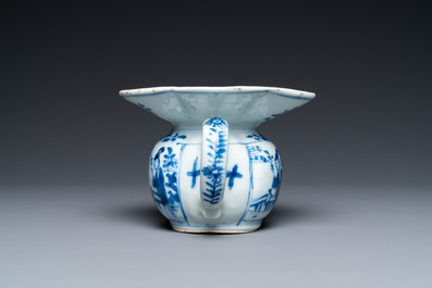 A Chinese blue and white spittoon, Kangxi
