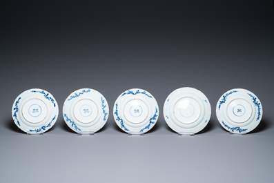 Dertien Chinese blauw-witte borden, Kangxi