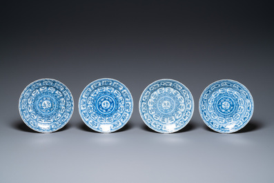 Dertien Chinese blauw-witte borden, Kangxi
