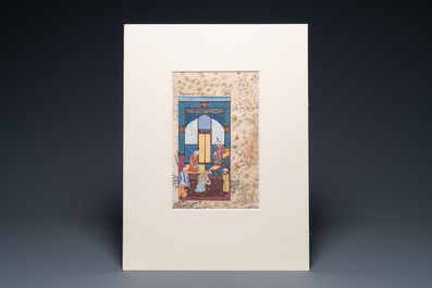 Four Persian miniatures on paper, 19/20th C.