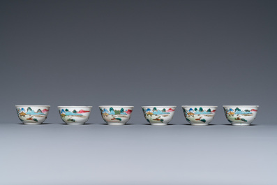 A rare Chinese famille rose 17-piece miniature tea service, Qianlong