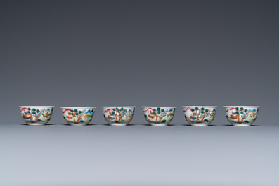 A rare Chinese famille rose 17-piece miniature tea service, Qianlong