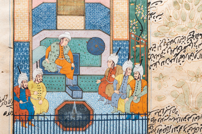 Four Persian miniatures on paper, 19/20th C.
