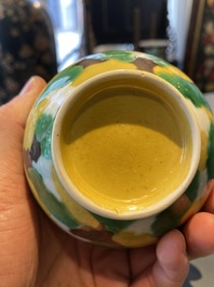 Een Chinese sancai-geglazuurde kalebasvaas, Kangxi