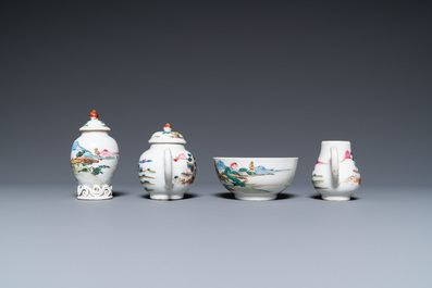A rare Chinese famille rose 17-piece miniature tea service, Qianlong