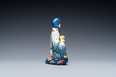 A polychrome Dutch Delft figure of a Chinaman, 18th C.