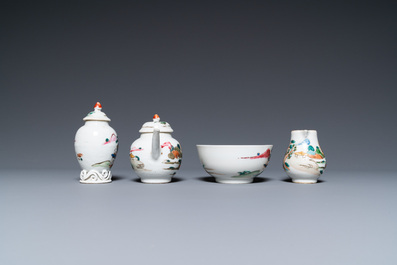 A rare Chinese famille rose 17-piece miniature tea service, Qianlong