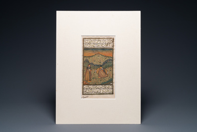 Four Persian miniatures on paper, 19/20th C.