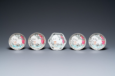 A Chinese famille rose part tea service, Qianlong